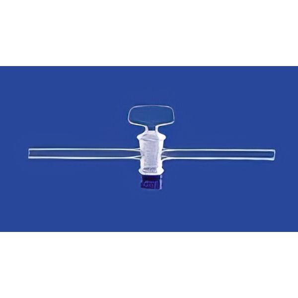 Rubinetti ad una via, forma diritta, vetro borosilicato, maschio vetro.