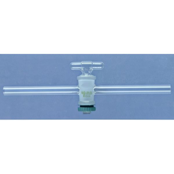 Rubinetti ad una via, forma diritta, vetro borosilicato, maschio vetro soffiato