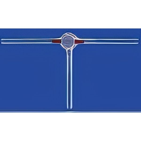 Rubinetti a tre vie, forma a "T", maschio teflon, vetro borosilicato.