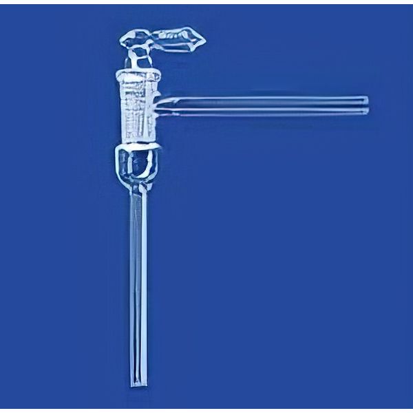 Rubinetti per vuoto con scarico verticale, maschio vetro soffiato, vetro borosilicato.