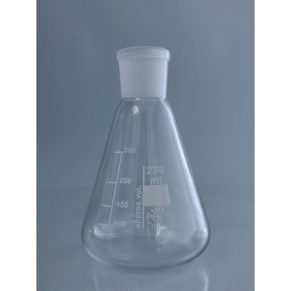 Matracci Erlenmeyer graduati, vetro borosilicato, cono normalizzato.