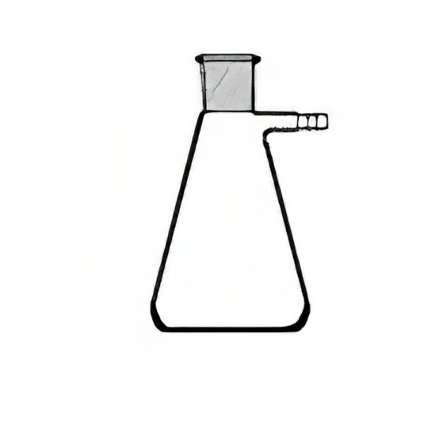 Beute per vuoto, con portagomma laterale e cono normalizzato NS 29/32, vetro Pyrex/Duran
