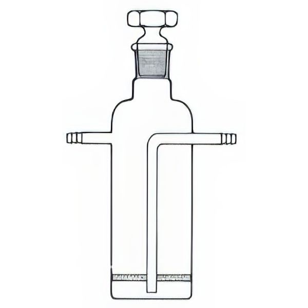 Bottiglie per lavaggio gas, con piastra filtrante