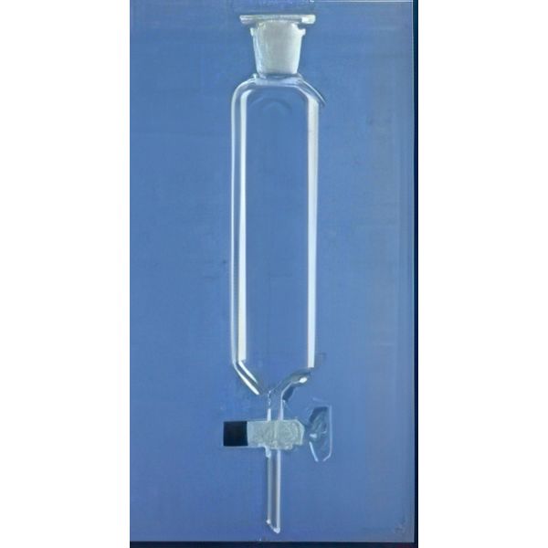 Imbuti separatori cilindrici, con tappo su cono, lisci, rubinetto maschio vetro, vetro borosilicato