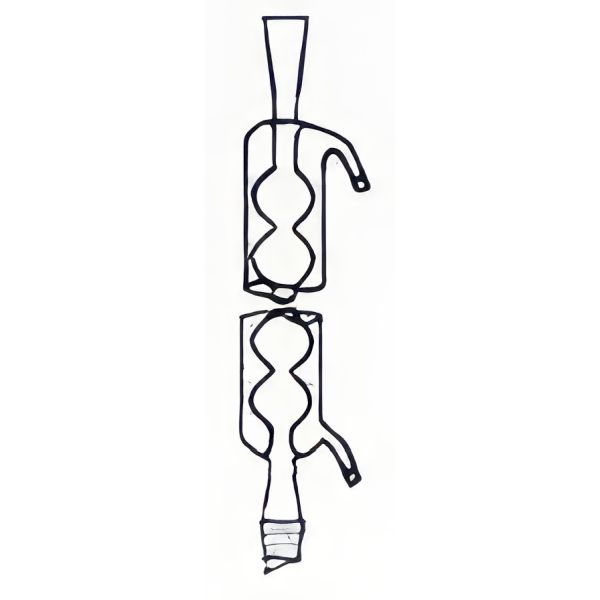 Refrigerante a bolle, secondo Allhin, con un cono normalizzato, vetro borosilicato.
