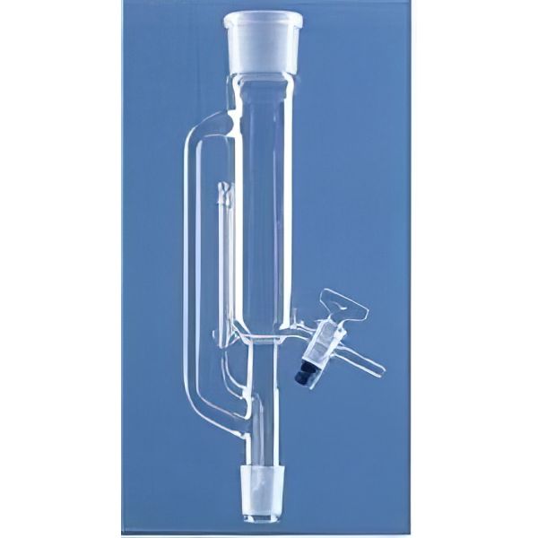 Corpi centrali estrattori Soxhlet, con rubinetto inferiore laterale maschio vetro, vetro borosilicato.