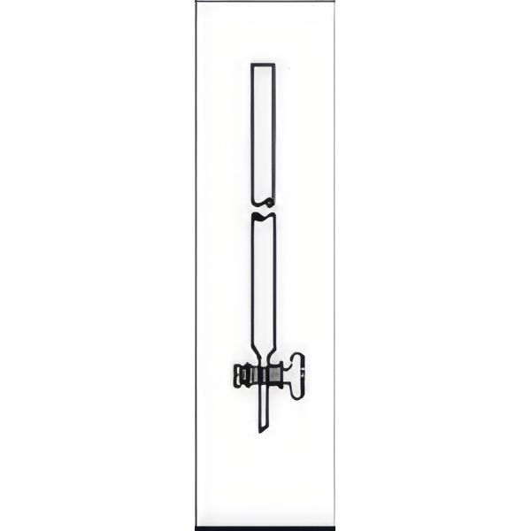 Colonne per cromatografia, rubinetto maschio vetro, vetro borosilicato.