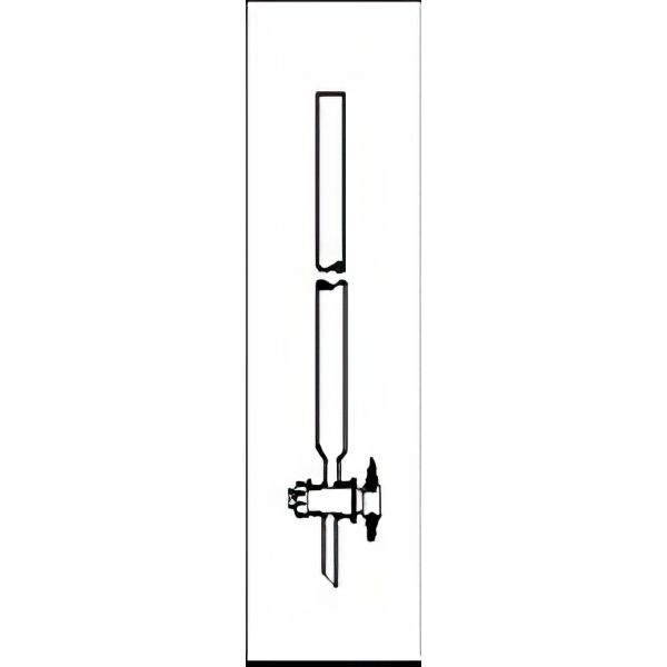 Colonne per cromatografia, rubinetto maschio teflon, vetro borosilicato.