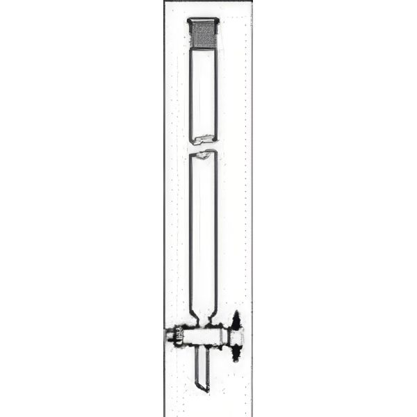 Colonne per cromatografia, con raccordo femmina normalizzato e rubinetto PTFE, vetro borosilicato.