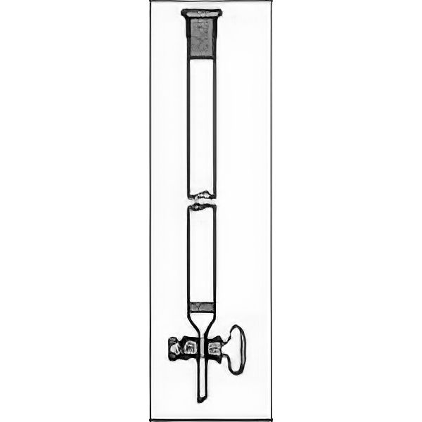 Colonne per cromatografia, con setto poroso (P1), cono femmina, rubinetto vetro, vetro borosilicato.