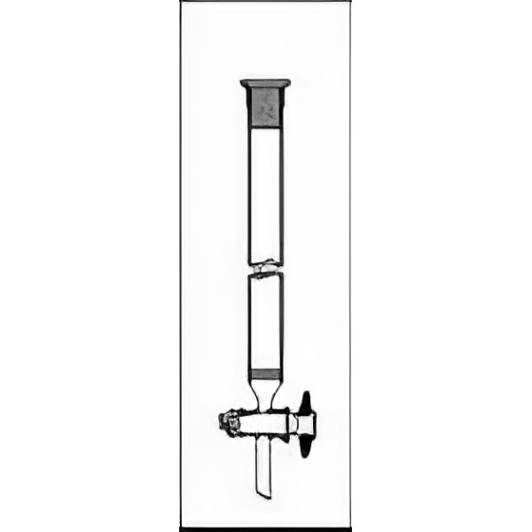 Colonne per cromatografia, con setto poroso (P1), cono femmina, rubinetto teflon, v.borosilicato