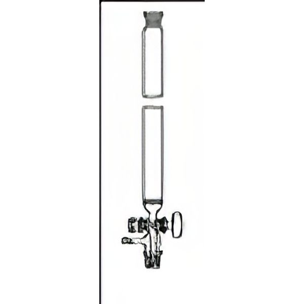 Colonne per cromatografia, con setto poroso (P1), cono femmina, raccordo inferiore maschio con presa per vuoto, rubinetto vetro, v. borosilicato