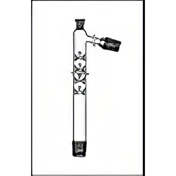 Raccordo per distillazione secondo Claisen, con colonna Vigreux, con raccordo conico maschio angolato a 75° NS 29/32, cono femmina NS 14/23, cono maschio inferiore NS 29/32, v.borosilicato.