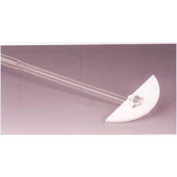 Asta vetro per agitatore, rettificata, autolubrificante, paletta ad mezzaluna in PTFE