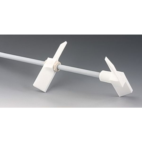 Asta per agitatore, ricoperta in PTFE con anima in metallo, con doppia paletta in PTFE