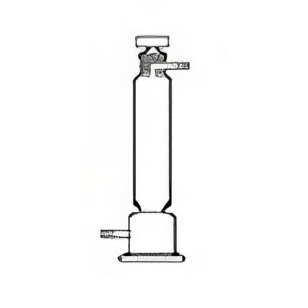 Cilindro Fresenius collo smerigliato con tappo a rubinetto in vetro soffiato, vetro borosilicato