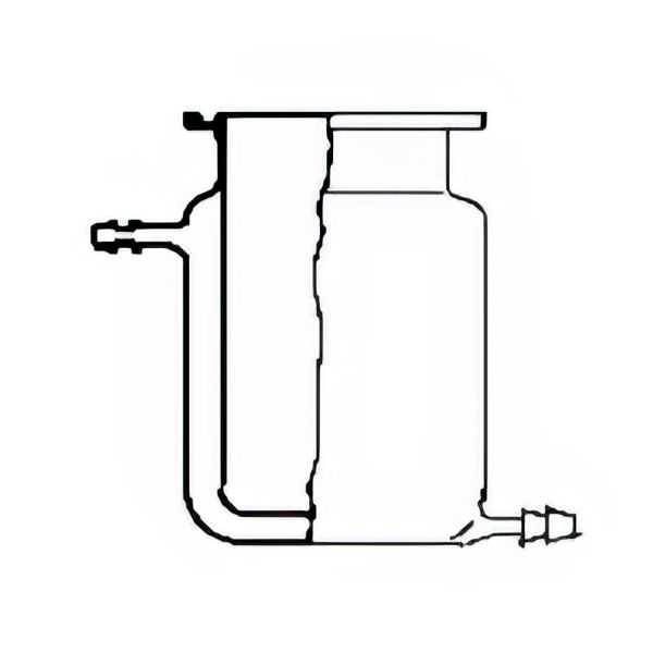 Reattori forma cilindrica termostatici, vetro borosilicato, fondo piano, flangia Schott scanalata
