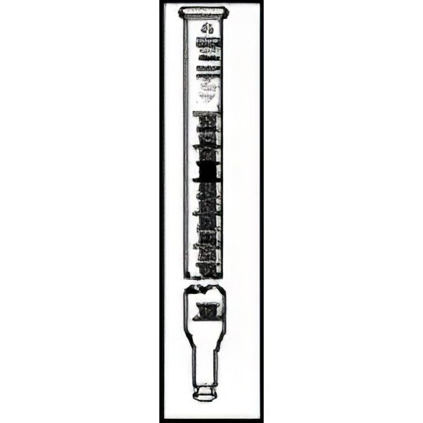 Burette con oliva, vetro borosilicato, striscia Schelbach, classe AS.