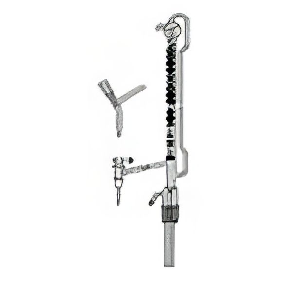 Burette di Pellet, con rubinetto maschio teflon, cono NS 29/32, vetro borosilicato, colore AMBRA, classe AS. SOLO BURETTA.