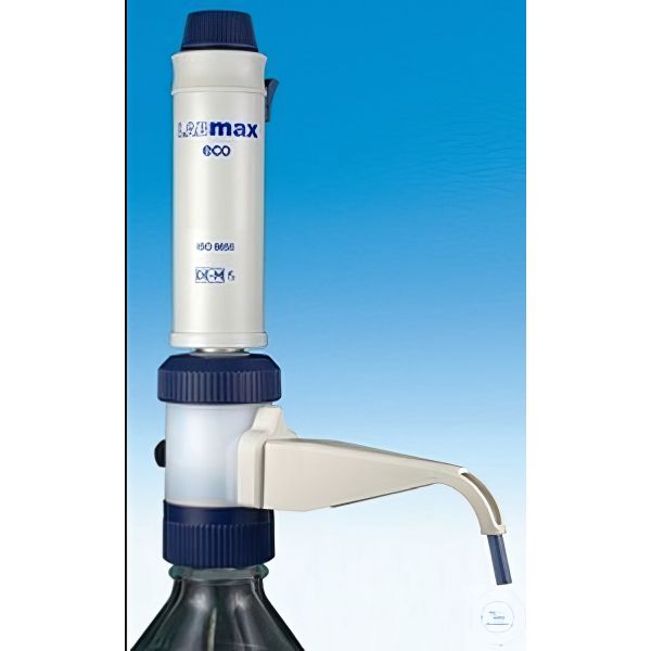 Dispensatori automatici, alta qualità, compatibilità chimica universale, range di errore ridotto rispetto alla normativa DIN EN ISO 8655, nessuna perdita di reagente grazie al pompaggio in un circuito chiuso, sistema antigoccia unico nel suo genere, completamente autoclavabile fino a 121°C, massima versatilità con l'utilizzo di vari adattatori per bottiglie, con certificato DE-M come richiede l'attuale normativa. La fornitura comprende: dosatore automatico, tubi per carico e scarico liquidi, adattatori per GL 25-GL 28-GL 32/45-S40, manuale, certificato individuale con numero di serie, made in Germany.