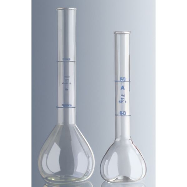 Matracci per analisi polarimetriche a due tare, vetro borosilicato.