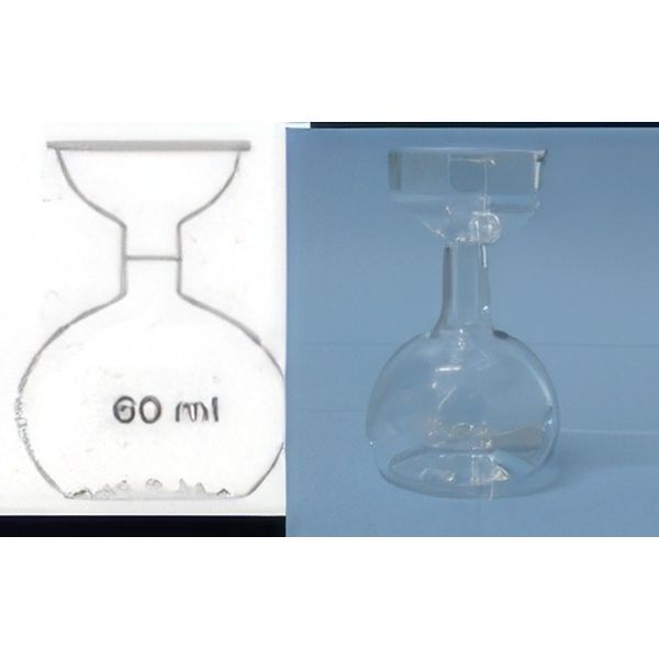 Matracci Saybolt, tarati ml 60, vetro borosilicato.