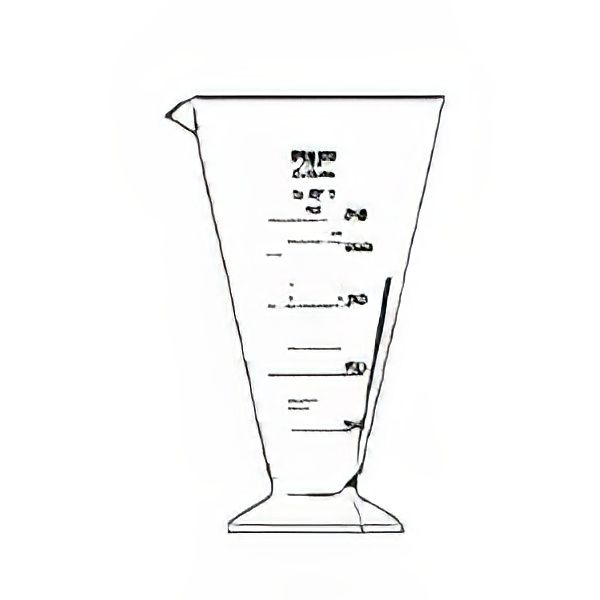 Calici graduati, con becco, senza manico, classe B, colore graduazione marrone, vetro borosilicato