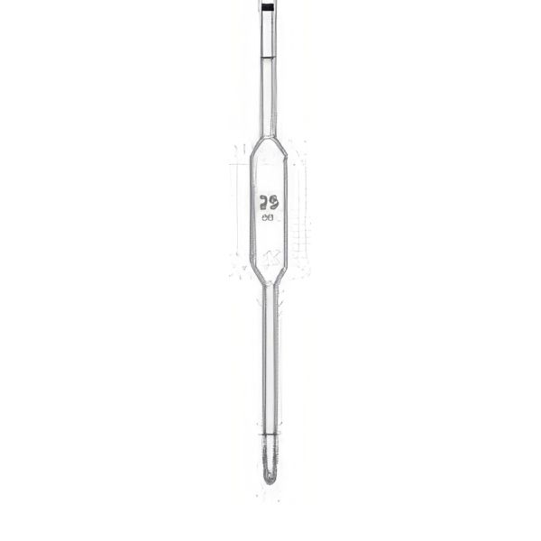 Pipette tarate due tratti, classe AS, con certificato di conformità "DE-M"