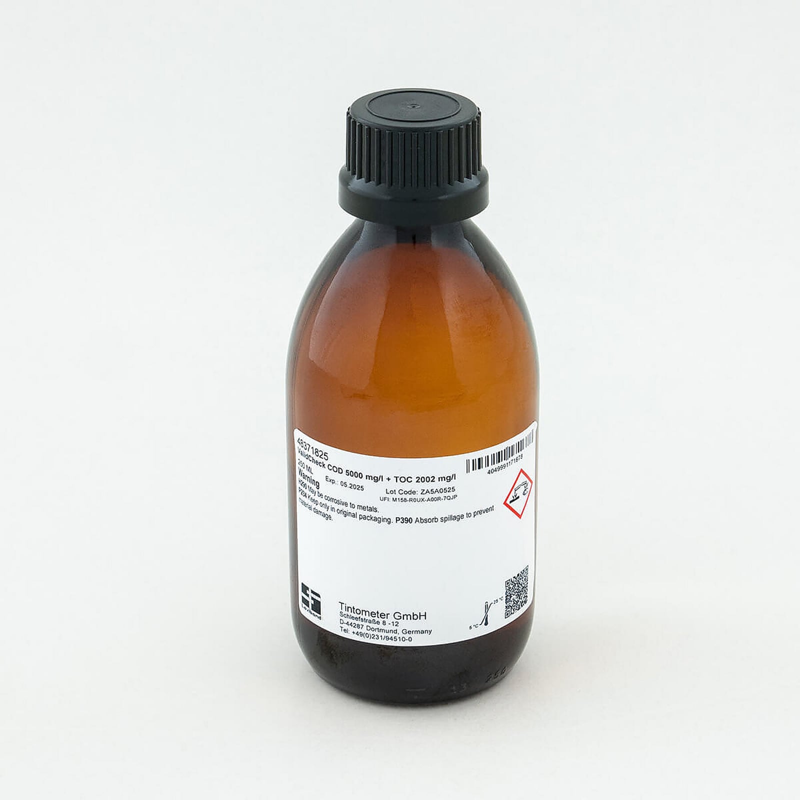ValidCheck COD 5000 mg/l / TOC 2002 mg/l 250mlUN3264 LIQUIDO INORGANICO CORROSIVO, ACIDO, N.A.S. (ACIDO SOLFORICO) CORROSIVE LIQUID, ACIDIC, INORGANIC, N.O.S. (SULPHURIC ACID) 8 (C1) MATERIE CORROSIVE , III