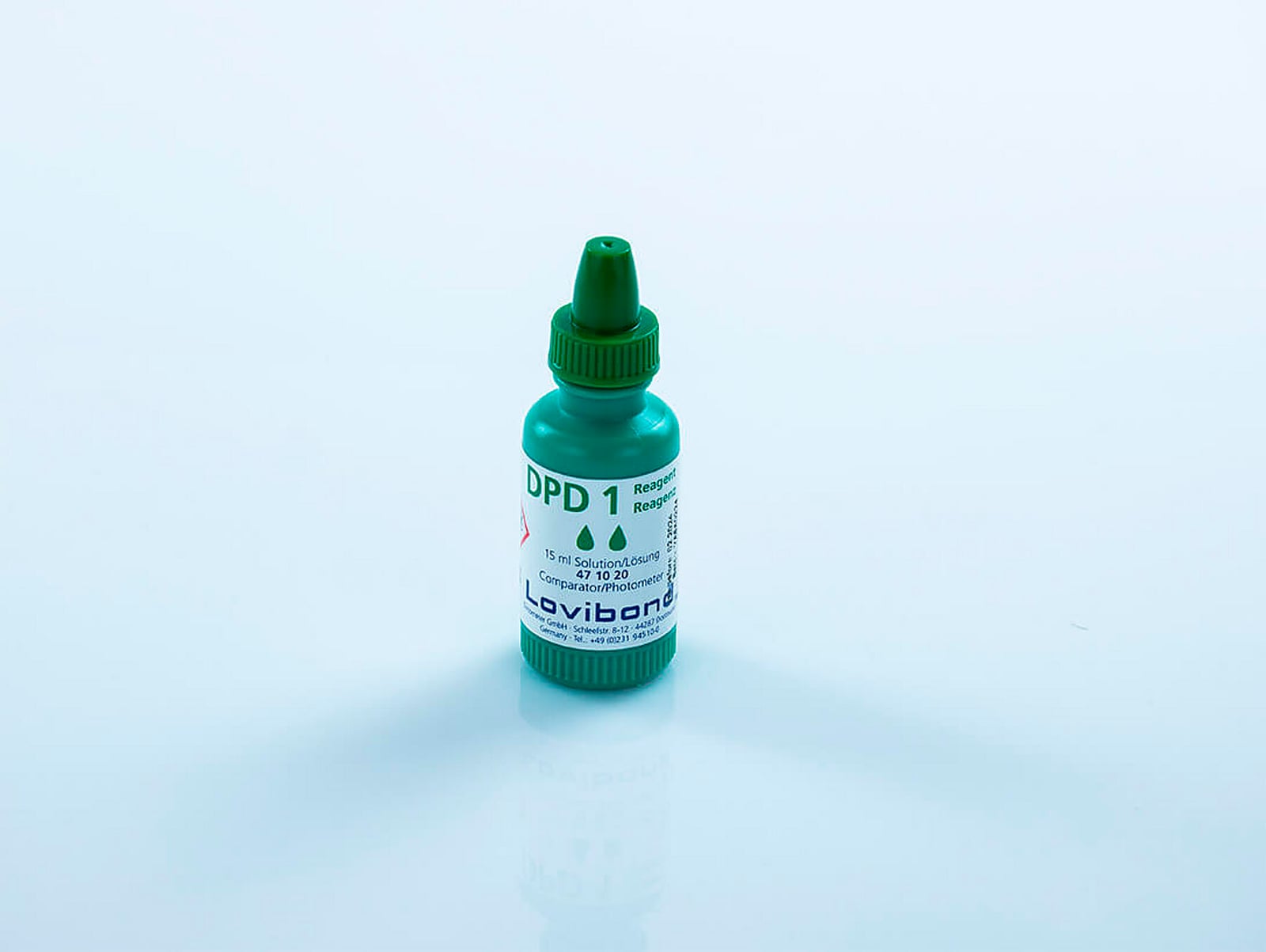 1x15 ml DPD 1 Reagent Solution (VERDE)UN1789 ACIDO CLORIDRICO IN SOLUZIONE, 8, II, (E) / UN1789 HYDROCHLORIC ACID SOLUTION, 8, II, (E)