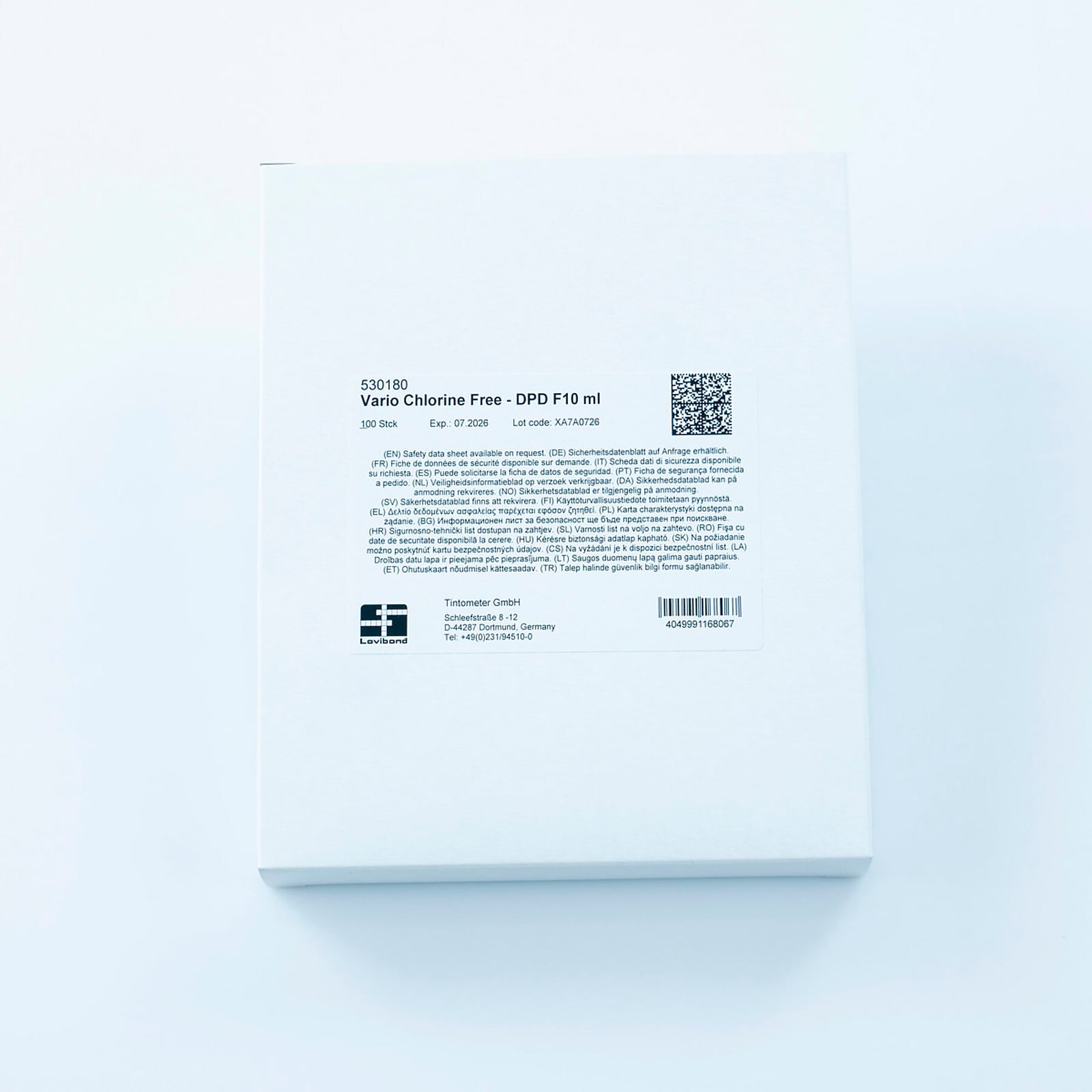 1 x 100 CLORO MR Libero 0.02-3.5 mg/l (Metodo 113)