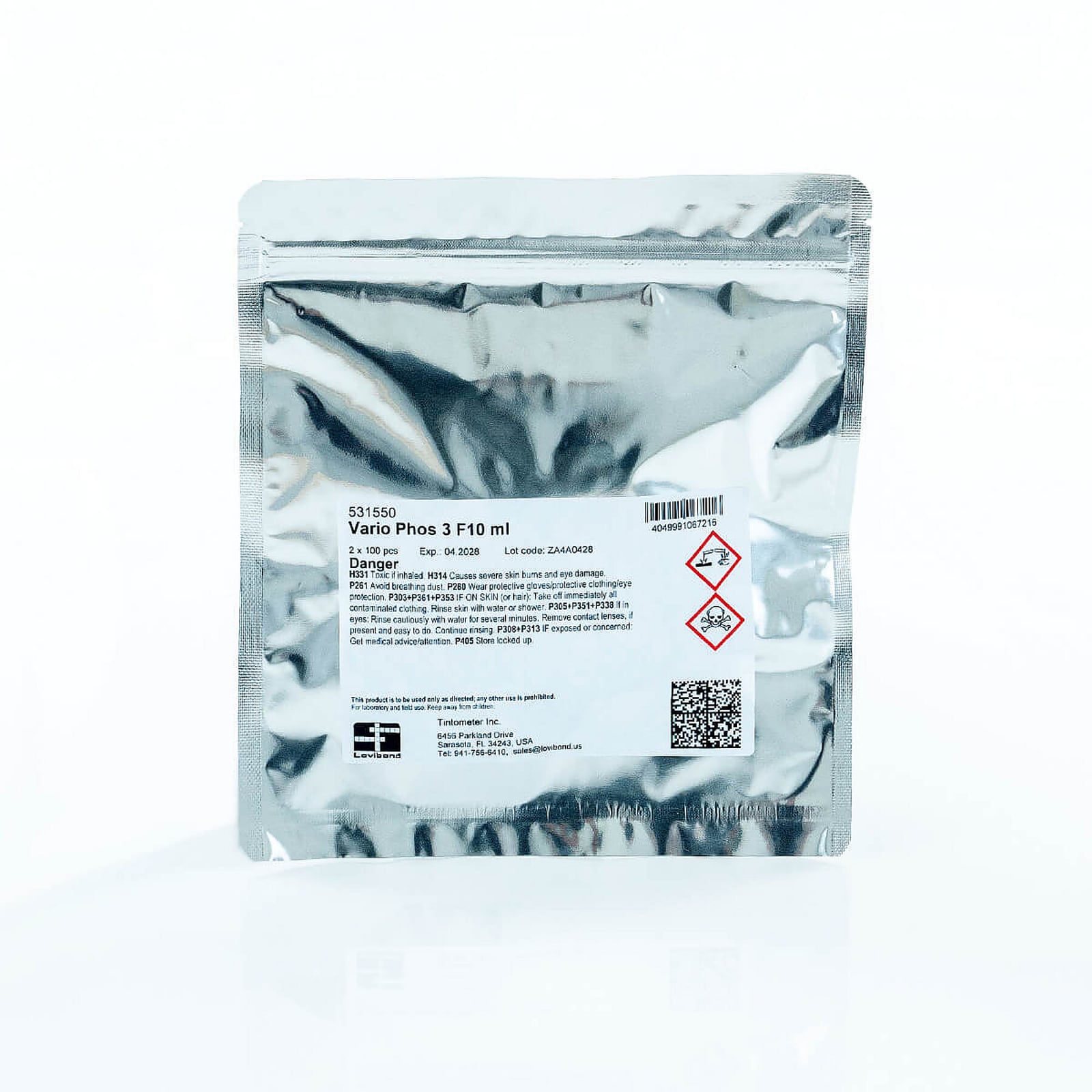 1X100 SET VARIO Fosfato PHOS3 F10 (Metodo 323)UN2923 CORROSIVE SOLID,TOXIC,N.O.S. (dipotassium disulfate) 8 (6,1), II, (E)