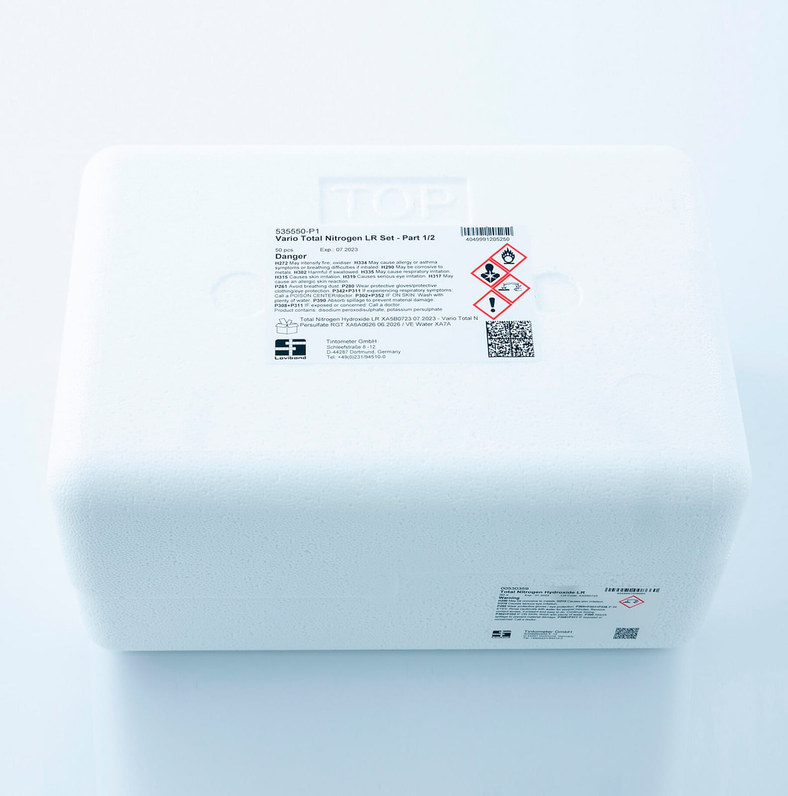 1X50 SET VARIO Azoto Totale LR (Metodo 280)UN 2680 LITHIUM HYDROXIDE mixture/ IDROSSIDO DI LITIO miscela, 8, II (E)