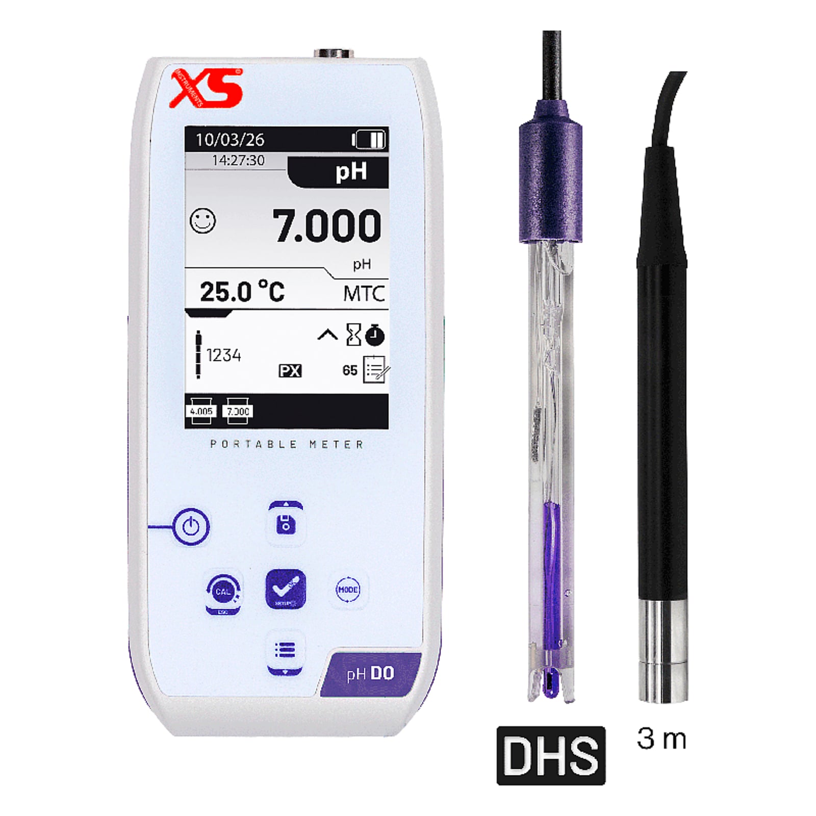 XS pHDO NEX multiparametro portatile - Elettrodo 201T/3 DHS - Sensoreottico da 3m