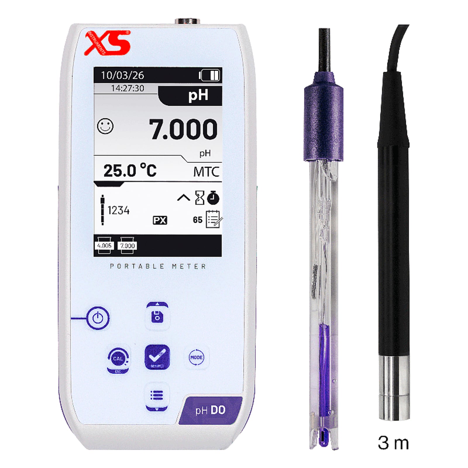 XS pHDO NEX multiparametro portatile - Elettrodo 201T/3 - Sensore ottico da 3m
