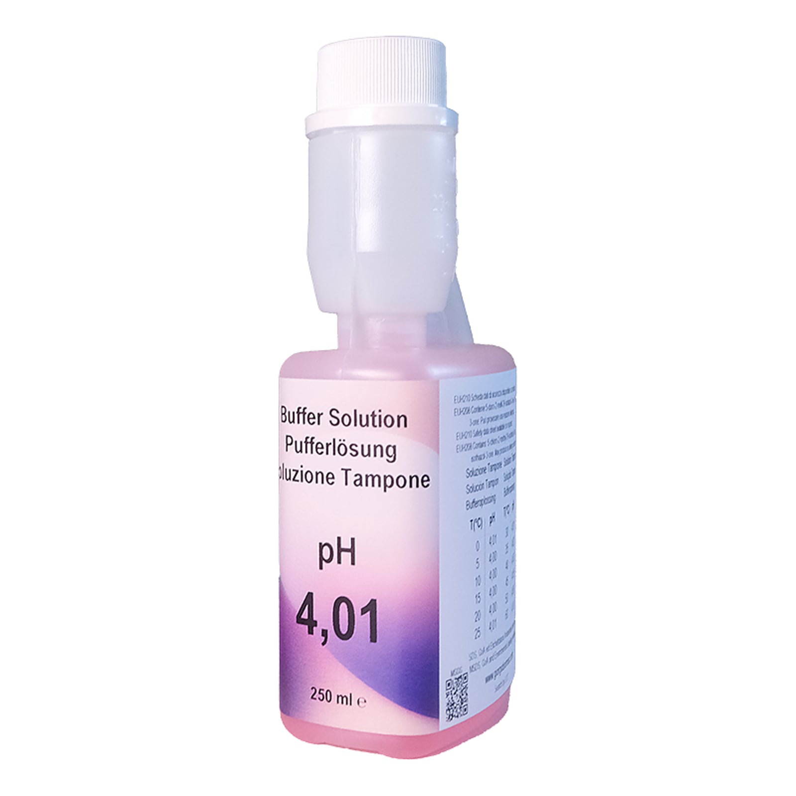 XS Basic pH 4.01 /25°C (rosso), 250 ml flacone autocal Sol. di verifica