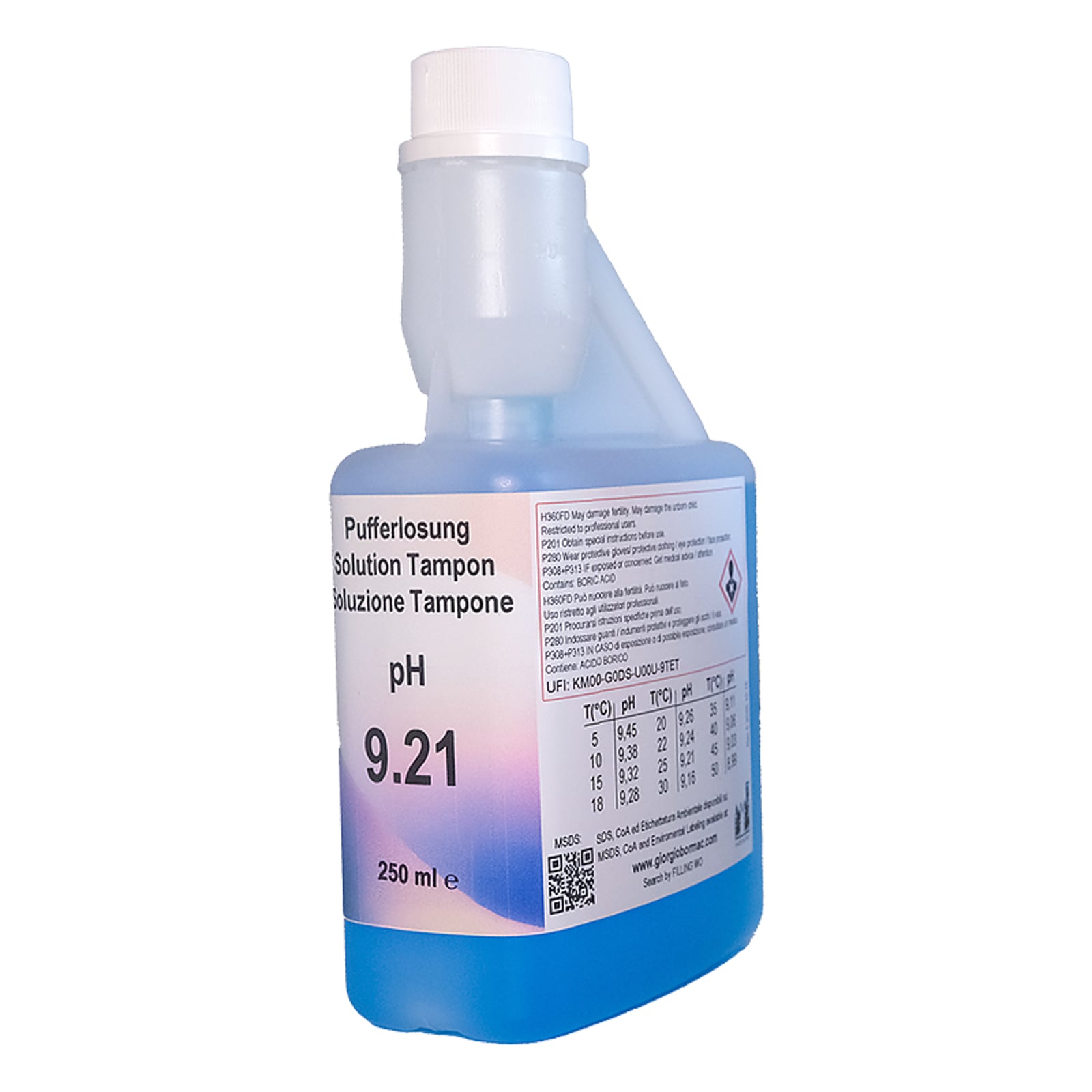 XS Basic pH 9.21 /25°C (blu), 250 ml flacone autocal Soluzione di verifica