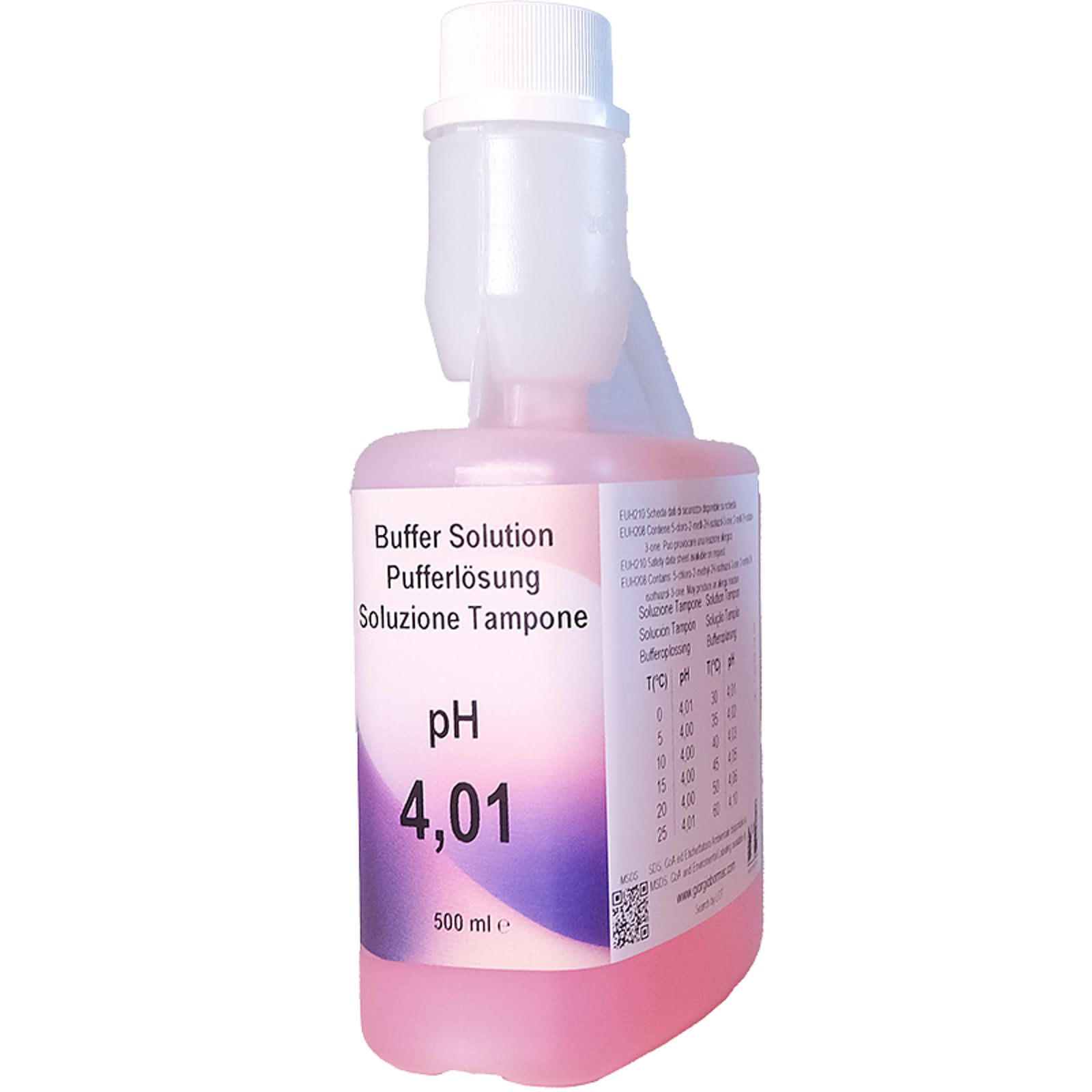 XS Basic pH 4.01 /25°C (rosso), 500 ml flacone autocal Sol. di verifica