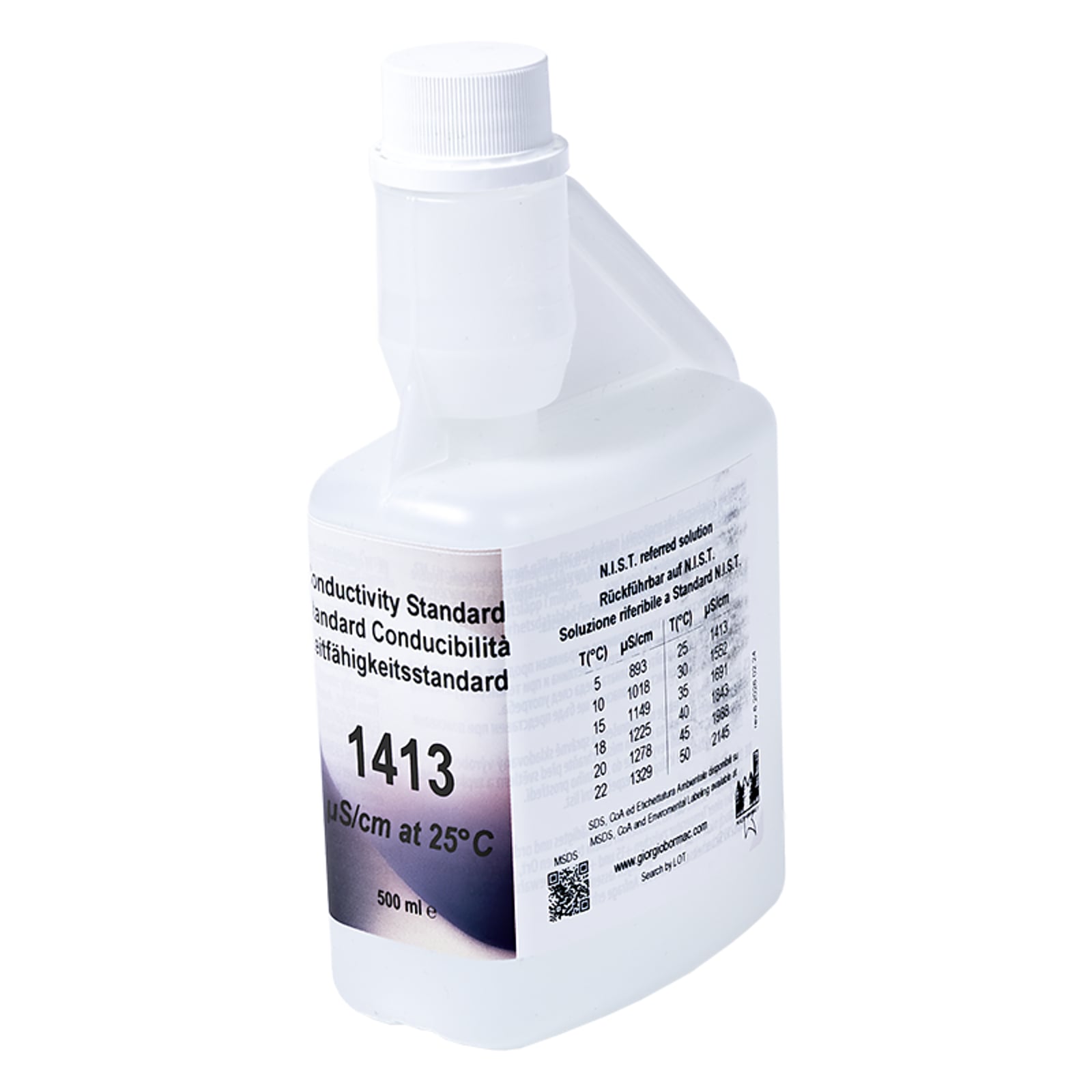 XS Basic EC 1413 µS/cm /25°C, 500 ml flacone autocal Sol. di verifica