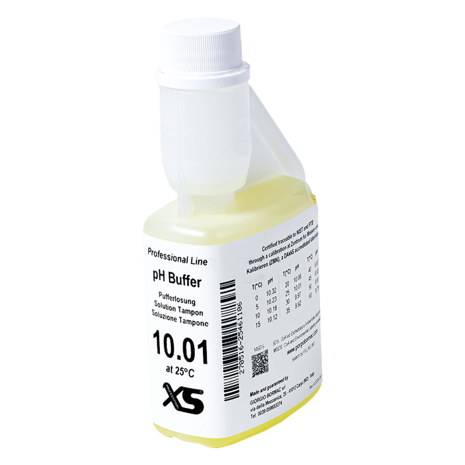 XS Professional pH 10.01 /25°C, 250ml flacone autocal Soluzione di taratura