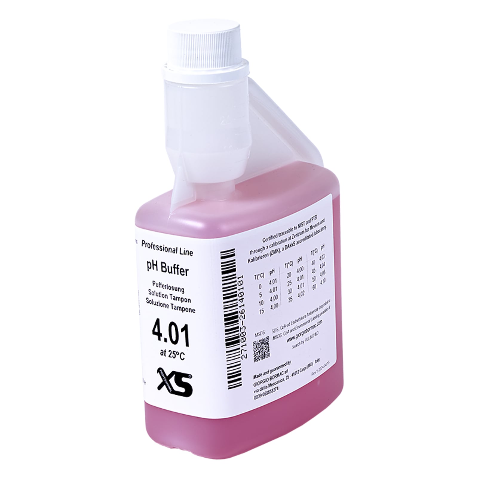 XS Professional pH 4.01 /25°C, 500 ml flacone autocal Soluzione taratura