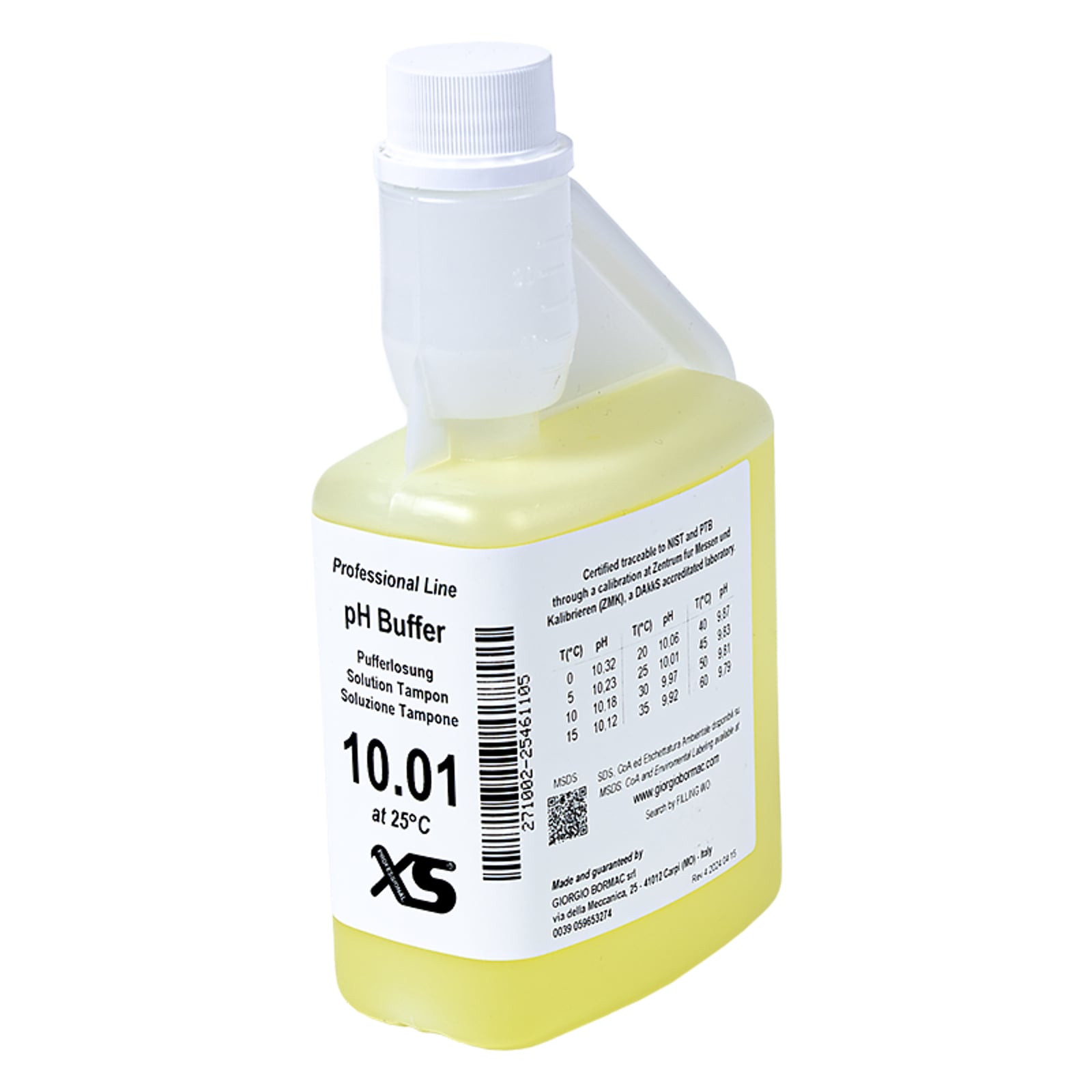 XS Professional pH 10.01 /25°C, 500 ml flacone autocal Sol. di taratura