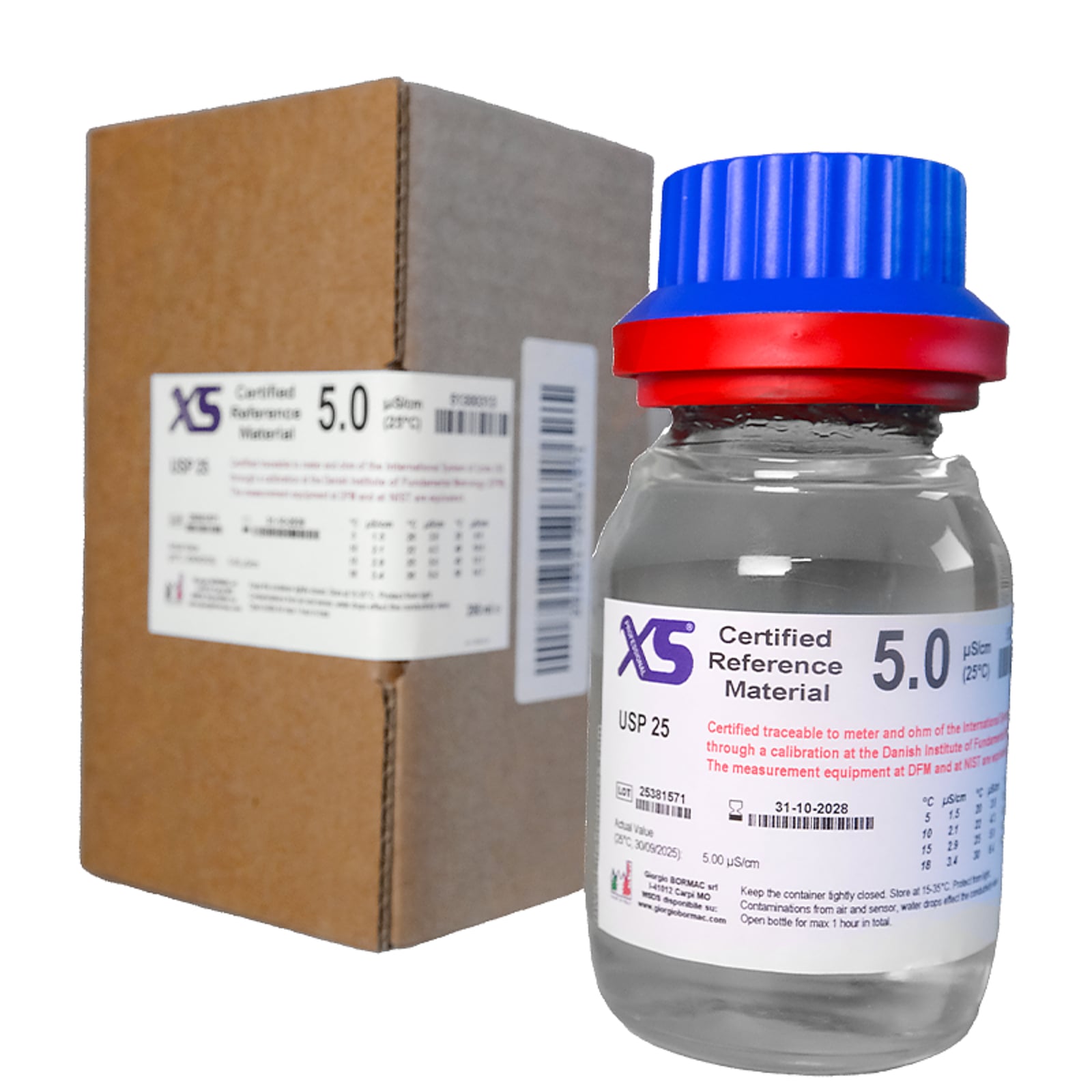 XS Professional EC 5.0 µS/cm /25°C, 280ml flacone vetro Soluzione di taratura