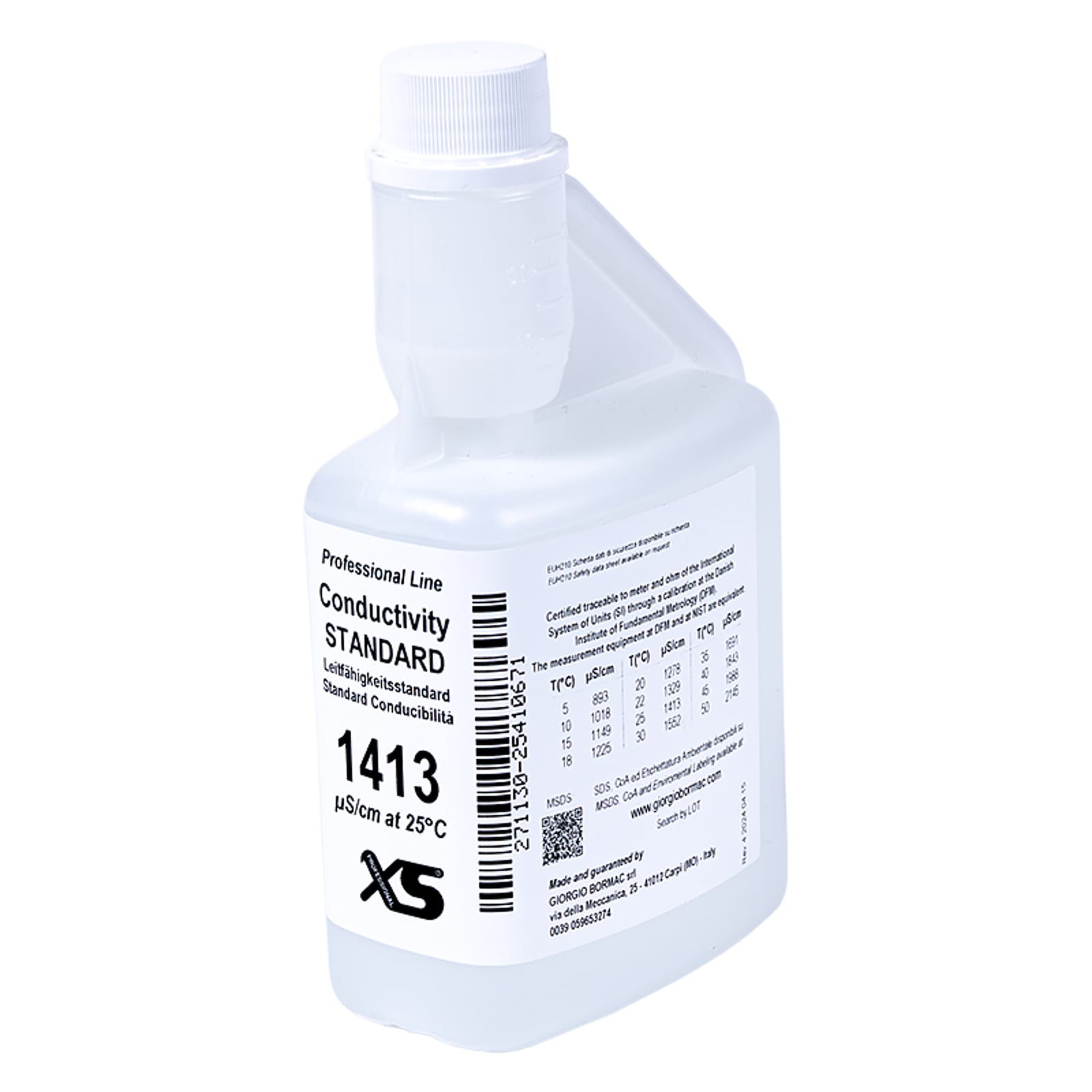 XS Professional EC 1413 µS/cm /25°C, 500 ml flacone autocal Soluzione ditaratura