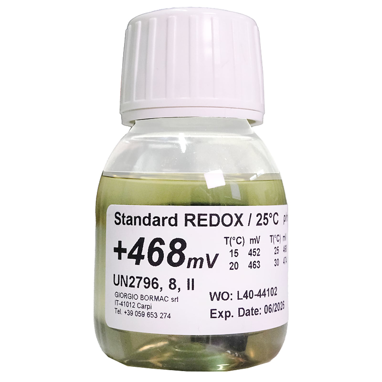 XS Basic RX +468 mV / 25°C, 55ml flacone Soluzione di verificaUN2796 ACIDO SOLFORICO (<51%), 8, II, (E) / UN2796 SULPHURIC ACID (<51%), 8, II, (E)