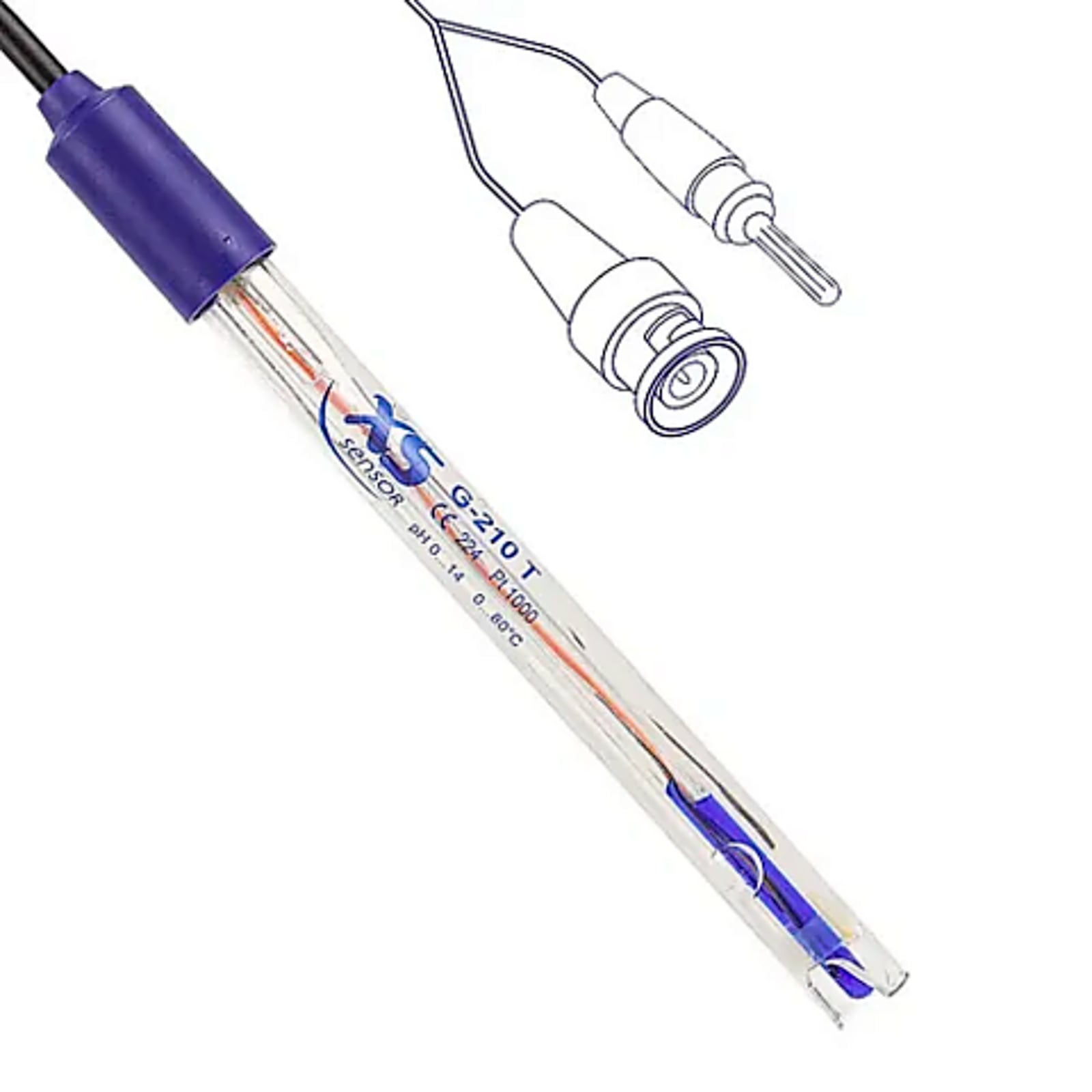 XS Sensor Elettrodo G-210 T Pt 1000 (BNC+Banana 4mm ) Corpo in Plastica