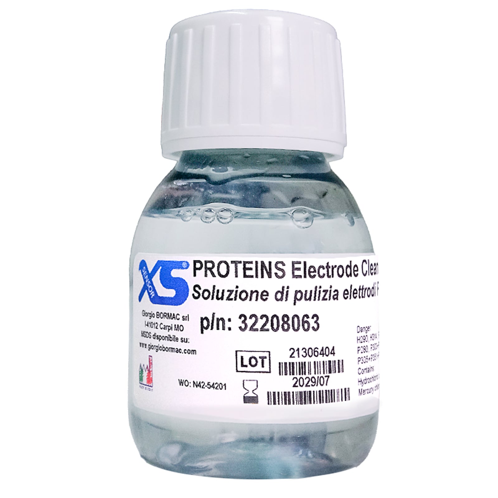 1X55ML XS Soluzione PULIZIA PROTEINEUN1789 ACIDO CLORIDRICO, 8, III, (E) / UN1789 HYDROCHLORIC ACID, 8, III, (E)