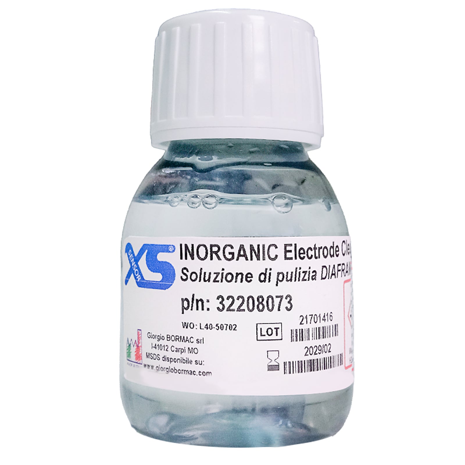 1X55ML XS Soluzione PULIZIA DIAFRAMMIUN1760 LIQUIDO CORROSIVO, N.A.S., 8, III, (E) / UN1760 CORROSIVE LIQUID, N.O.S., 8, III, (E)