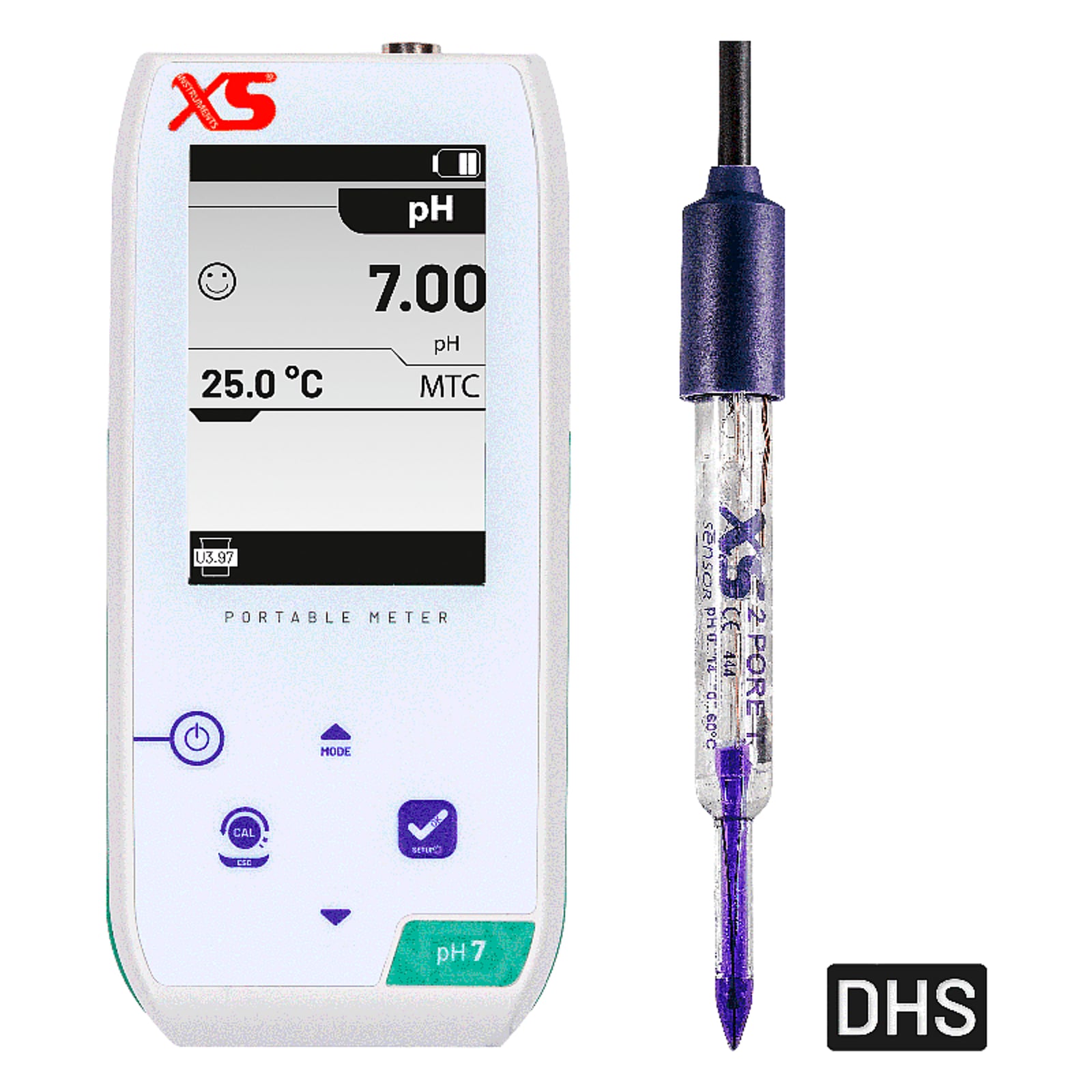 XS pH 7 NEX Food pHmetro portatile - Elettrodo 2 Pore T DHS