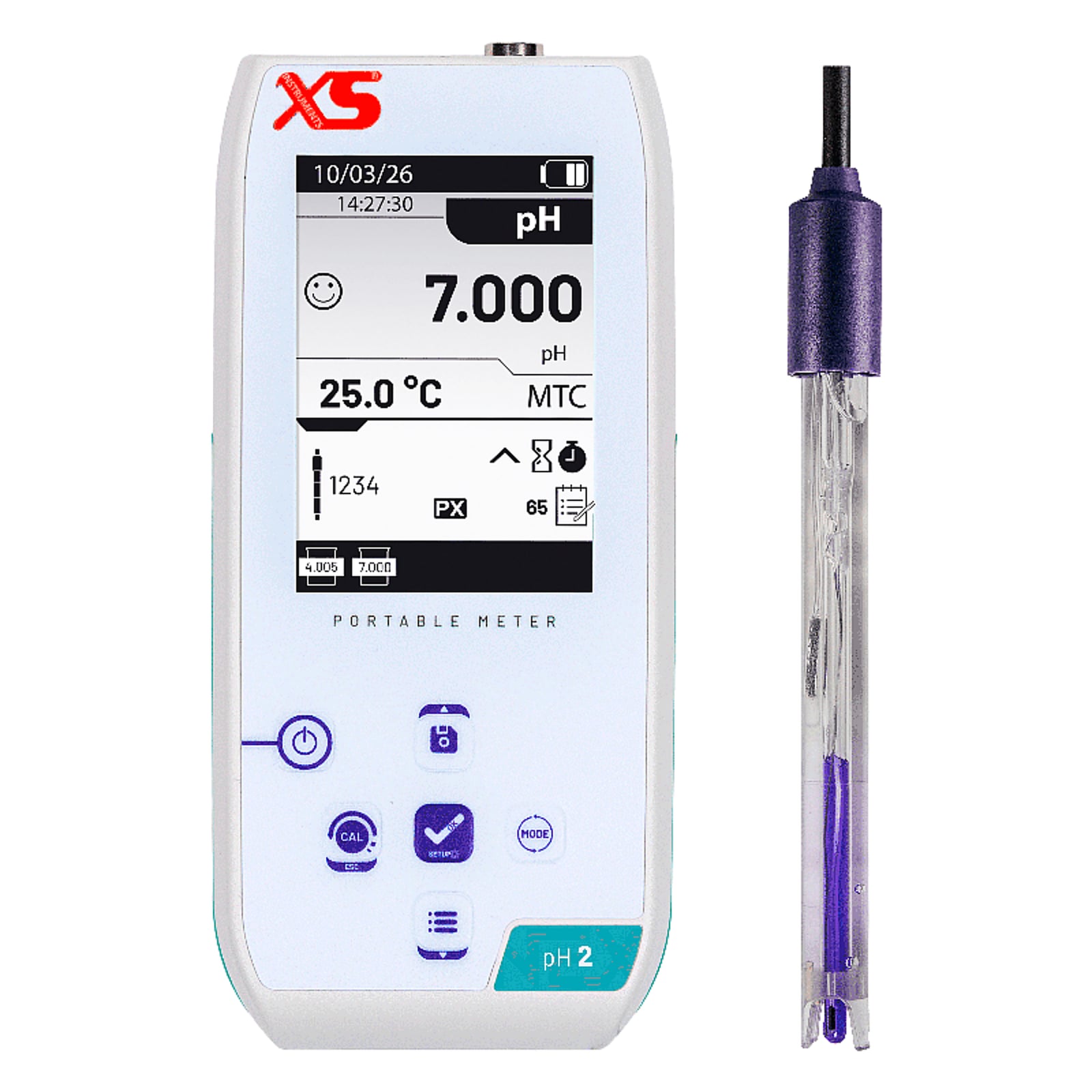 XS pH2 NEX multiparametro portatile – Elettrodo 201 T – Sonda NT55 – Cavo S7/BNC